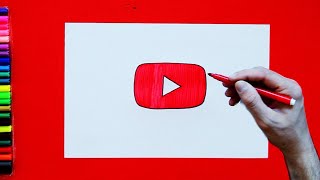 How to draw YouTube Logo art artforall arttutorial easydrawing [upl. by Hemetaf]