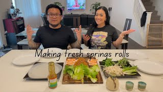 How to make Vietnamese spring rolls Shrimp and salmon [upl. by Pricilla541]