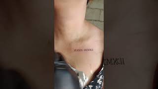 Free Hand Tattoo Birthdate Roman Numerals 😇 dongeltattoo tattoo subscribe [upl. by Roleat36]