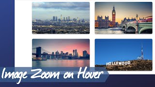 Image Zoom On Hover  CSS Image Effects  HTML CSS Tutorial [upl. by Desiree197]