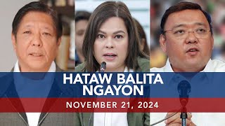 UNTV Hataw Balita Ngayon  November 21 2024 [upl. by Aslehc]