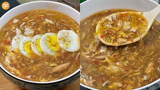 Chicken Hot and Sour Soup RecipeSimple and Easy Chicken Soup at Home [upl. by Akaenahs]