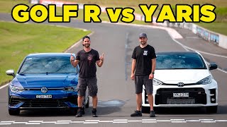 MK8 Golf R vs GR Yaris  quotWell that was unexpectedquot [upl. by Nohs919]