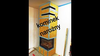 budowa kominka narożnego z wełny fireplace construction step by step cz 1 [upl. by Erdnad541]