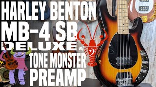 Harley Benton MB4 Deluxe w Tone Monster 2Band Preamp  LowEndLobster Fresh Look [upl. by Aihsital]