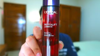 LORÉAL PARIS REVITALIFT LASER X3 NEW SKIN ANTIAGING POWER WATER REVIEWBAHASA [upl. by Starla]