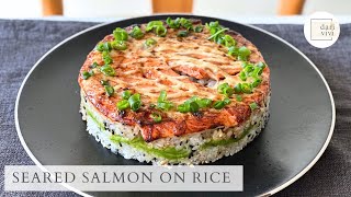 Simple and Delicious Seared Salmon On Rice  Aburi Salmon [upl. by Aritak]