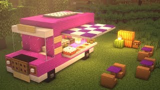 Minecraft How to Build a Food Truck  Restaurant on wheels [upl. by Jacy958]