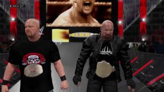 WWE 2K17 GoldbergStone Cold VS Brock LesnarTriple H In A Elimination Tag Match [upl. by Zenia]