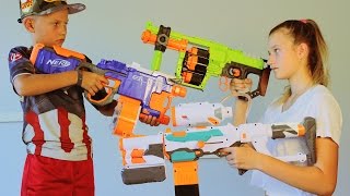 Nerf WAR BOY vs GIRL 2 [upl. by Sinne]