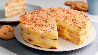 Tarta Napoleón Sin Horno muy Fácil y Deliciosa solo 2 Ingredientes [upl. by Caraviello]