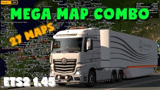 ETS2 145 Mega Map Combo 27 maps ★ Promods Roextended Indonesia Middle East ★ Setup Guide [upl. by Arimlede]