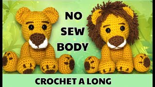 CROCHET LION SITTING AMIGURUMI CROCHET A LONG [upl. by Uehttam]