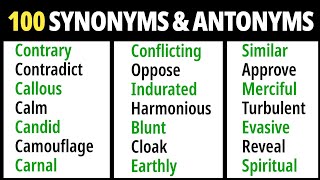 Synonyms and Antonyms  Most Useful Synonyms and Antonyms  English Vocabulary [upl. by Ardolino549]