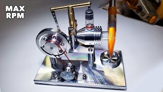 Mini Stirling Engine  MAX RPM BlowUp Attempt 1 [upl. by Amasa605]