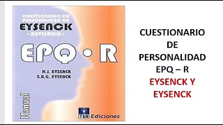 EPQ  R CUESTIONARIO PERSONALIDAD [upl. by Adabelle]