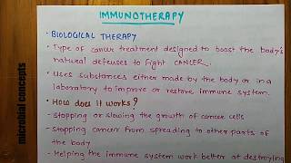 Cancer treatment  Immunotherapy 1  Tumor immunology  Microbiology [upl. by Leahcin]