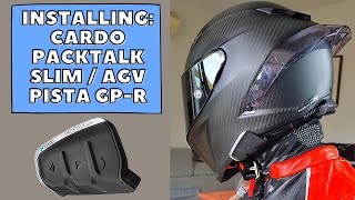 HOW TO INSTALLING THE CARDO PACKTALKSLIM ON AGV PISTA GPR HELMET  Amelia2Wheels [upl. by Eisenberg]