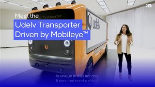 CloseUp Look Autonomous Delivery Udelv Transporter Driven by Mobileye™ [upl. by Neemsaj20]