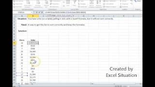 Excel not sorting correctly off of a formula [upl. by Innavoig645]