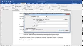 Microsoft Word 2016  Creating References and Citing Sources [upl. by Anevad]