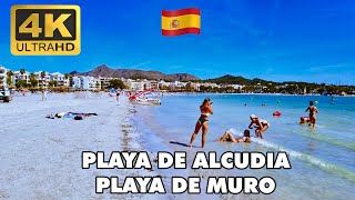 Playa de Muro  Playa de Alcudia【Beach Walking Tour 4k】in Mallorca Majorca Island Spain [upl. by North]