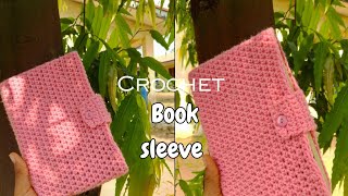 How to crochet book cover📒  Simple book sleeve tutorial for beginners  Aesthetic crochet [upl. by Gabriella]