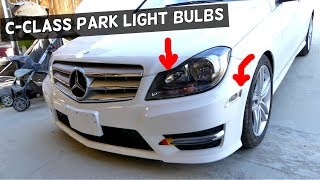 MERCEDES W204 FRONT PARK LIGHT BULB REPLACEMENT C250 C200 C300 C350 C220 C260 C280 [upl. by Dyana412]