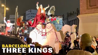 Cabalgata de Reyes Magos 2024 Barcelona  Three Kings Parade in Spain Raining [upl. by Hilliard]