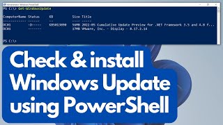 Check amp Install Windows Updates using Powershell [upl. by Anuahsar]