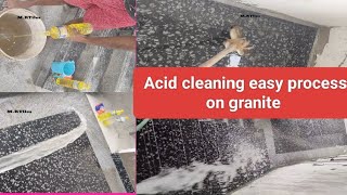 acid cleaning easy process on granitegranite me acid cleaning karne ka asan tarika MKTiles [upl. by Loftus]