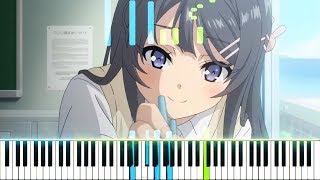 Seishun Buta Yarou wa Bunny Girl Senpai no Yume wo Minai ED  quotFukashigi no Cartequot Piano Synthesia [upl. by Limay]