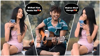 Beggar Prank In Public Singing ANIMAL Love Songs In Front Of Cute Girl  Epic Reactions😍 Jhopdi K [upl. by Esidarap]