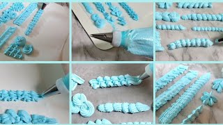 Piping Techniques for Beginners using Whipping Cream  Piping Tutorial  Part 1 [upl. by Soloma]