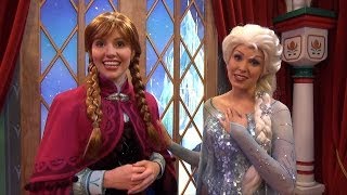 ANNA and ELSA from Disney FROZEN Official Debut at Epcots Norway Pavilion Meet and Greet [upl. by Nairbal]