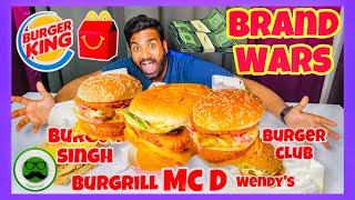 Brand Wars Expensive Burger  Mc Donald’s vs Burger King  Veggie Paaji [upl. by Yentuoc909]