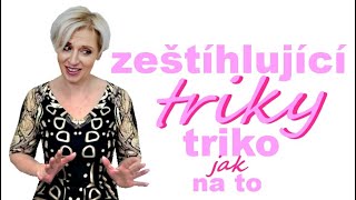 JAK NA ZEŠTÍHLOVACÍ TRIKY tentokrát na triku z látky z bordurou [upl. by Denn]