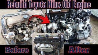 Rebuild Toyota Hilux pickup 3L 2800 CC Diesel Engine Complete Restoration [upl. by Nellahs]