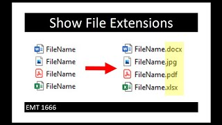 Show File Extensions File Types EMT 1666 [upl. by Stillmann]