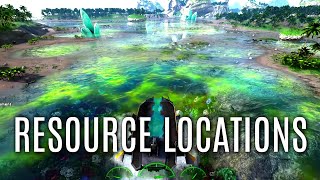 MAIN RESOURCE LOCATIONS for PVP  Crystal Isles  ARK Survival [upl. by Ytak442]