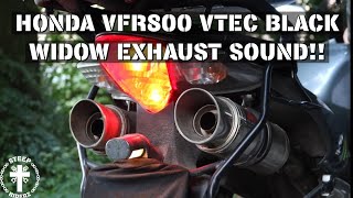 Honda VFR800 VTEC Black Widow exhaust sound [upl. by Lavine916]