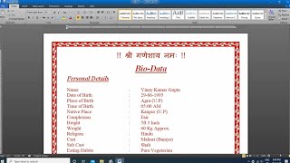 Marriage Biodata Professional  How to Make Marriage Bio Data for Boy [upl. by Gnuj253]