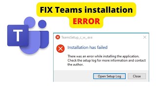 Installation Has Failed Microsoft Teams There Was an Error While Installing the Application [upl. by Eilasor]