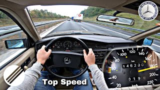 1989 MERCEDESBENZ 190 W201 23E TOP SPEED DRIVE🏎 [upl. by Smiga466]