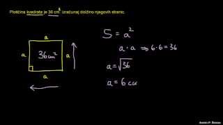 Ploščina kvadrata  primer [upl. by Nyltiac]