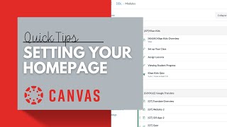 Setting Your Homepage in Canvas [upl. by Ical]