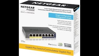 GS108PE NetGear ProSafe Plus 8Ports 101001000Mbps Gigabit Ethernet Desktop Switch With PoE [upl. by Ashla]