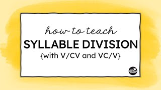 Teaching Syllable Division in VCV and VCV Words [upl. by Zeena992]