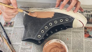 painting my shoes satisfying  converse  shoe painting  acrylic paint [upl. by Nikki]