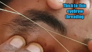 Thick to thin eyebrow threadingeyebrow threading tutorial step by step [upl. by Ajit]